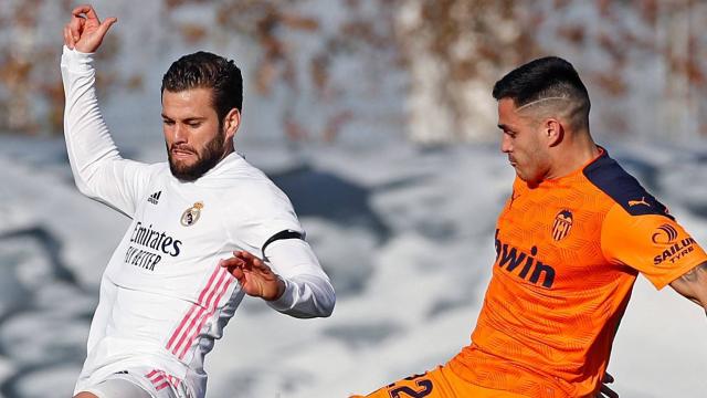 Nacho Fernández, durante el Real Madrid  - Valencia de la jornada 23 de La Liga