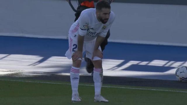 Carvajal tras recaer de su lesión ante el Valencia