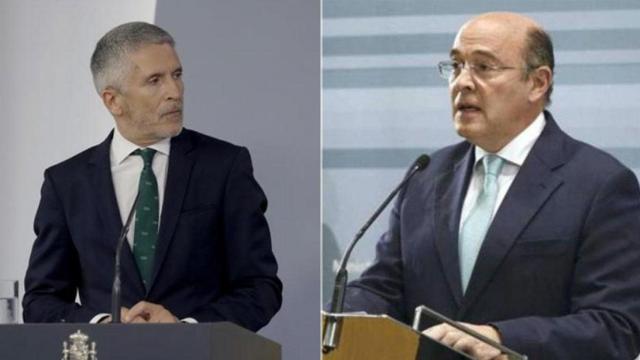 El ministro Fernando Grande-Marlaska y el coronel Diego Pérez de los Cobos.