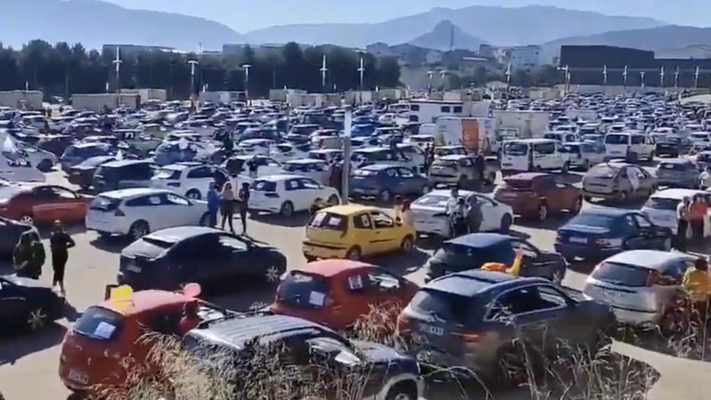 Salida de la manifestación en el recinto ferial