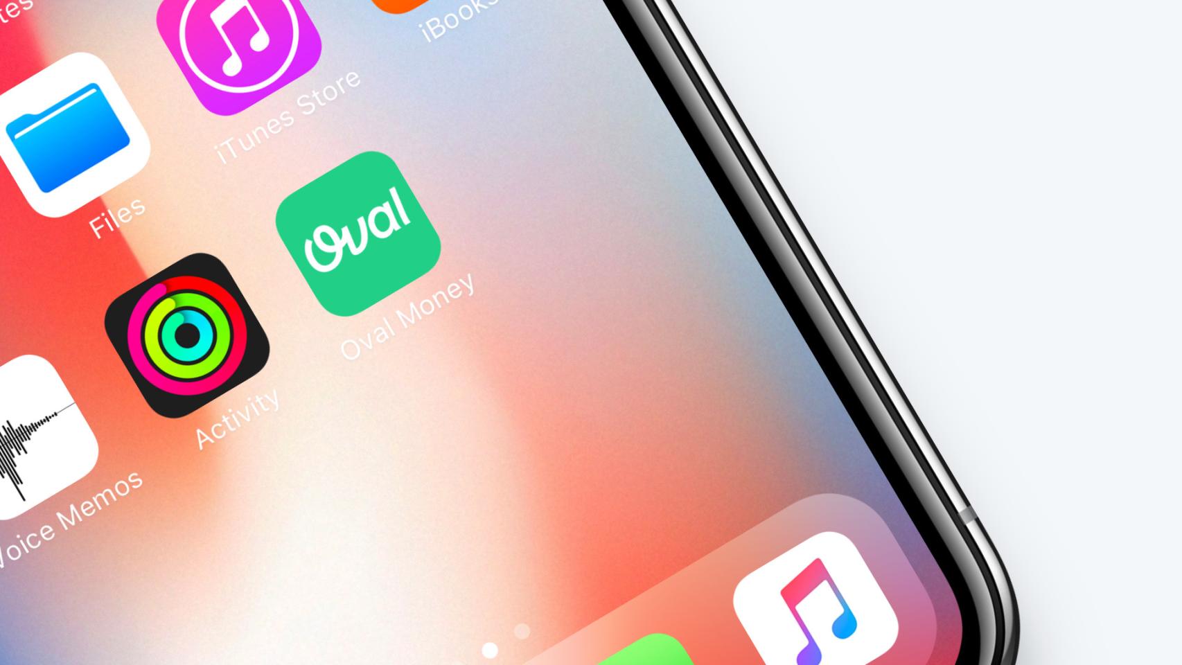 La 'app' de Oval Money en un 'smartphone'.