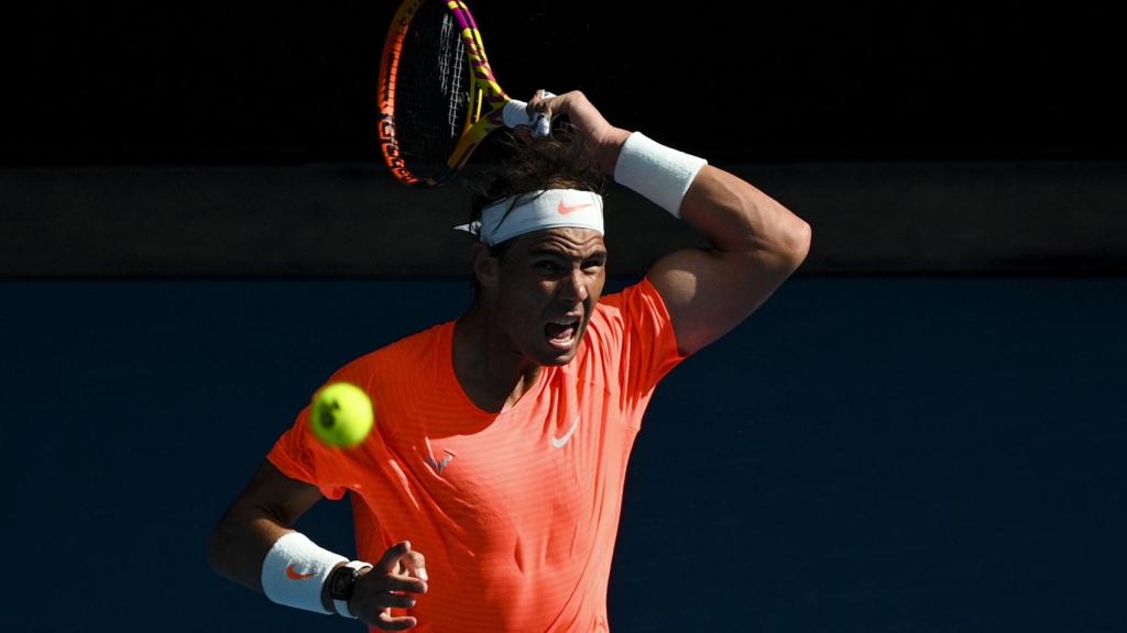 Nadal, durante el partido ante Fognini.