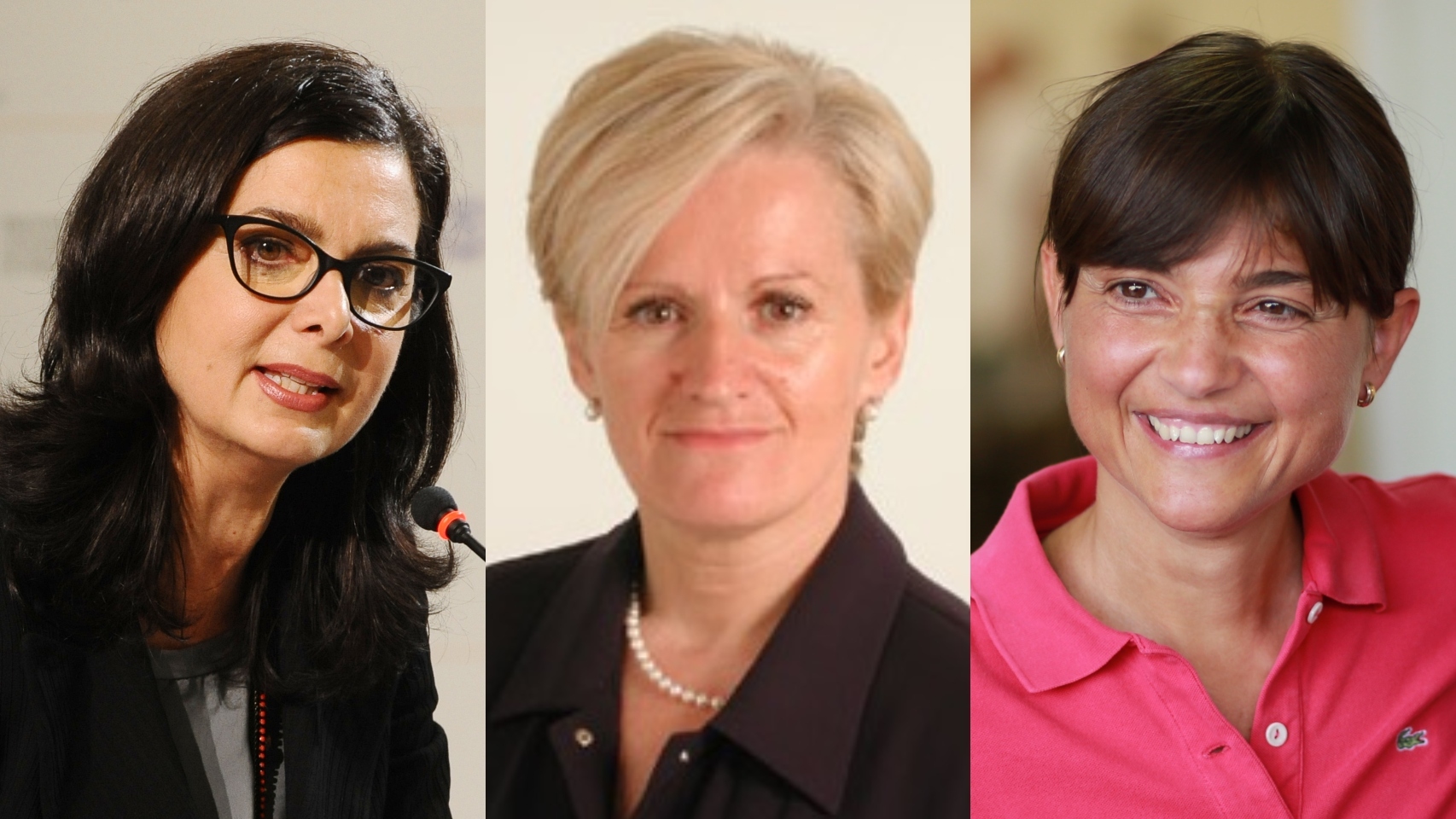 Tres políticas del PD que han denunciado el machismo en el partido: Laura Boldrini, Livia Turco y Debora Serracchiani.