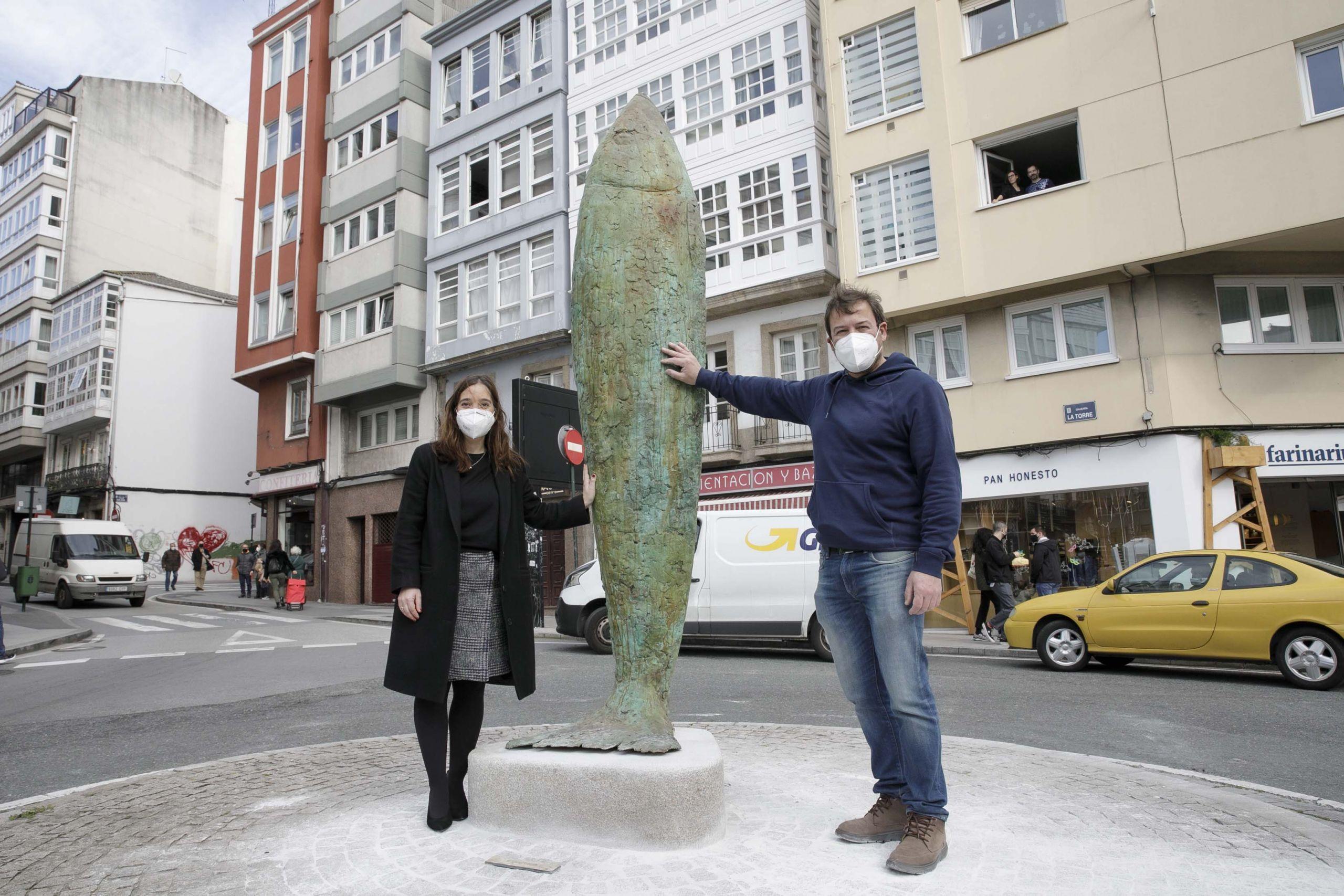La escultura de la sardina (Concello da Coruña).