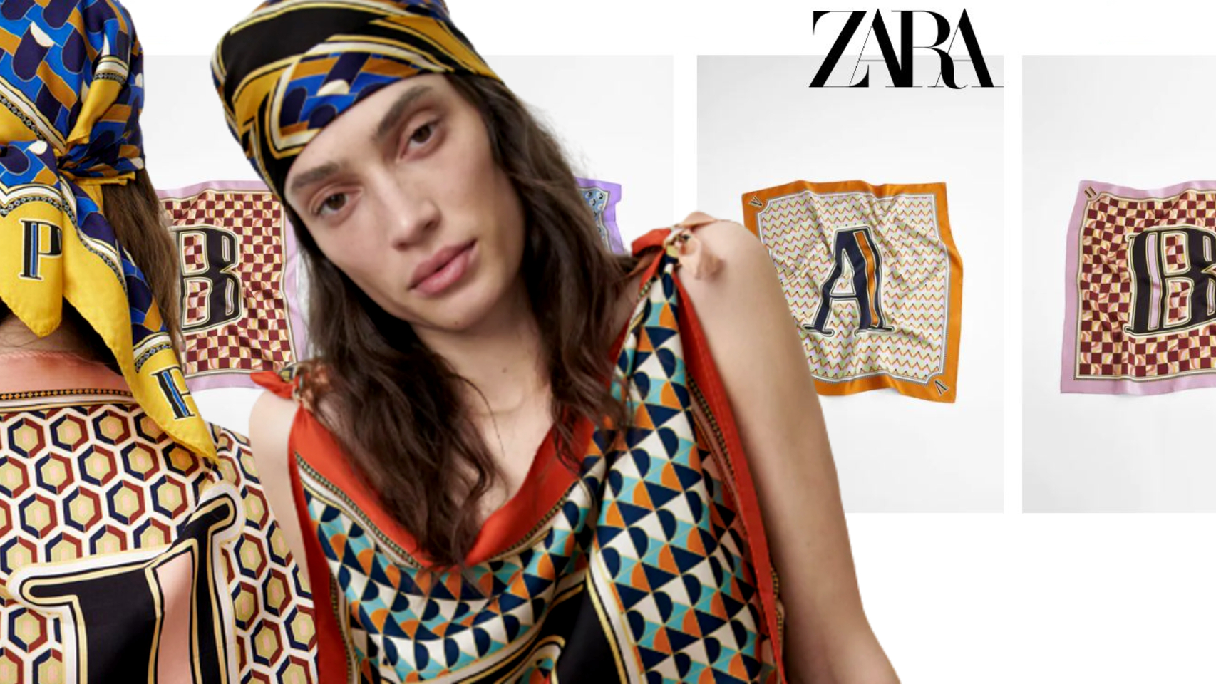 El pañuelo con iniciales de Zara que se va a convertir en el 'must have' de esta temporada.