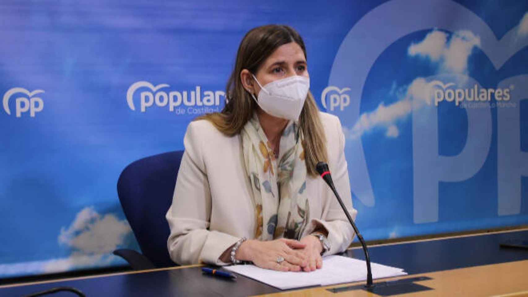 Carolina Agudo, secretaria general del PP de Castilla-La Mancha, este martes en rueda de prensa