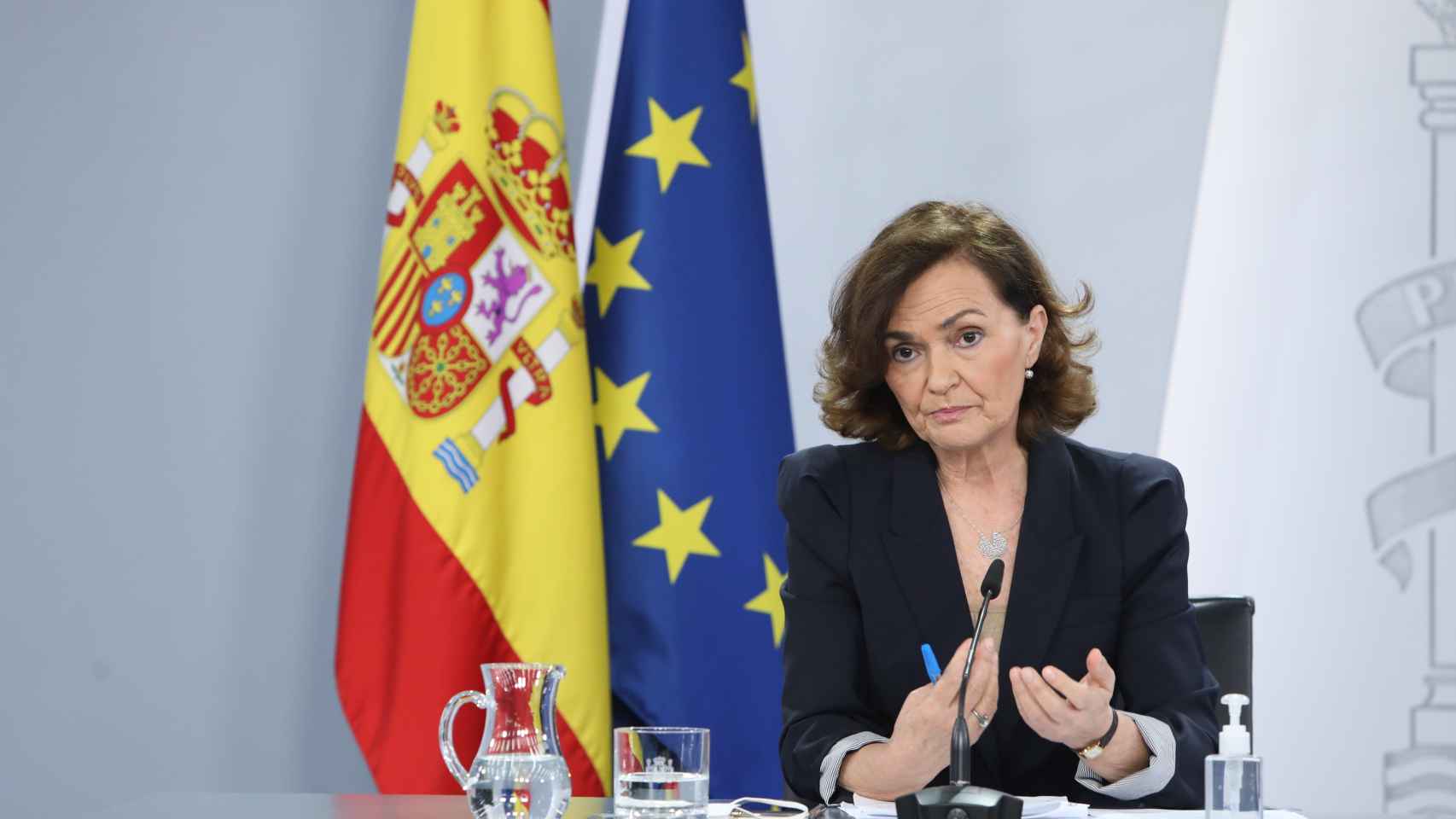 Carmen Calvo, vicepresidenta primera del Gobierno, en Moncloa.