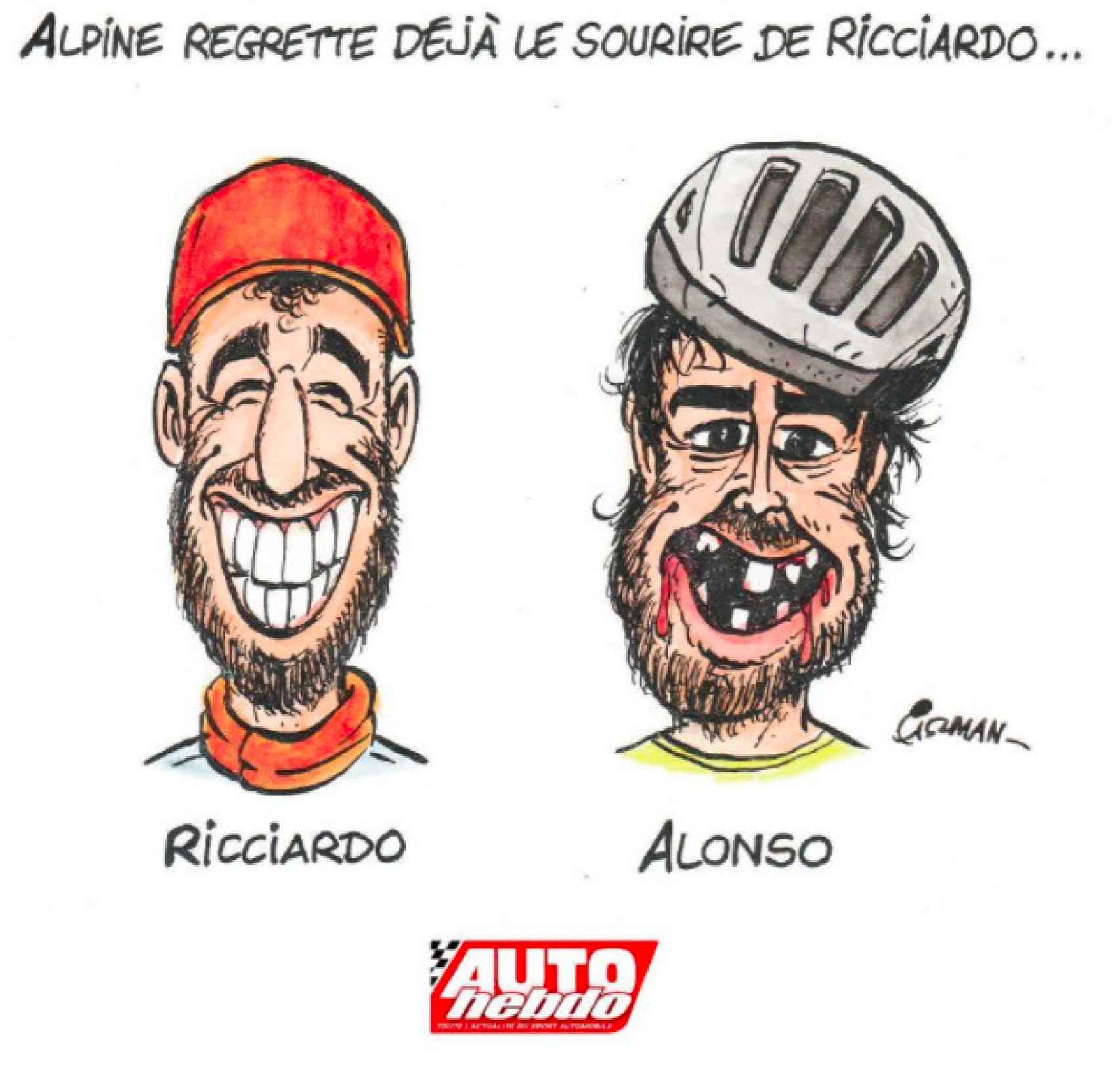 La caricatura francesa burlándose de Fernando Alonso