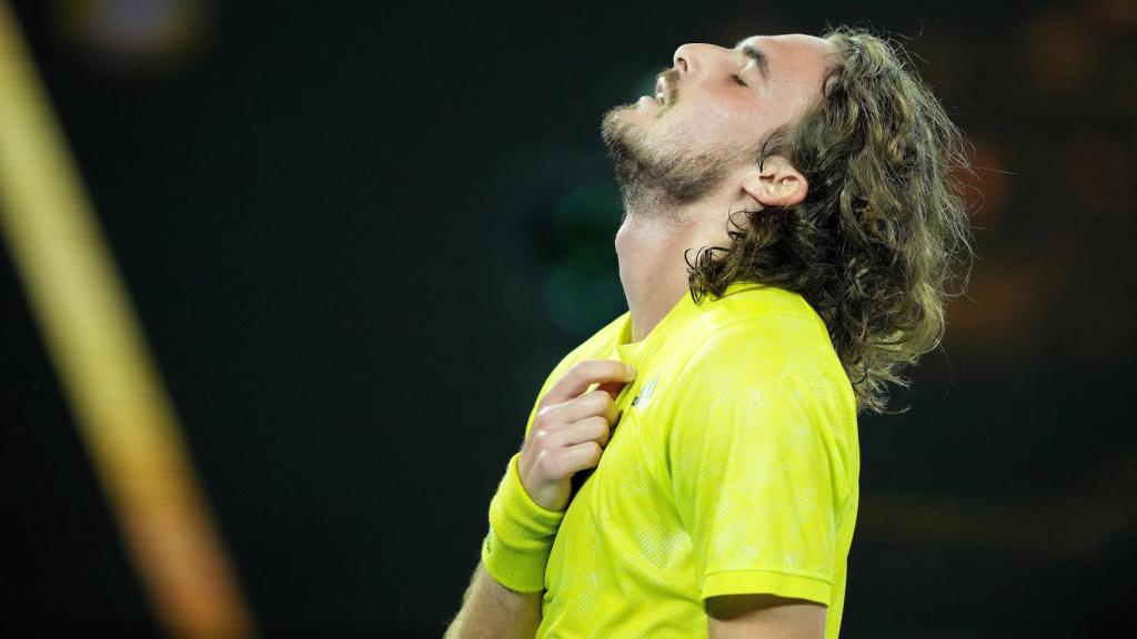 Tsitsipas, tras ganar a Nadal.