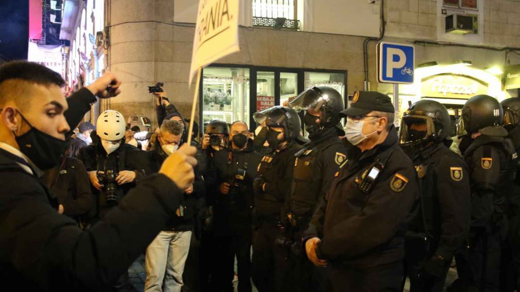 Manifestación en Madrid por la detención del rapero Pablo Hasél