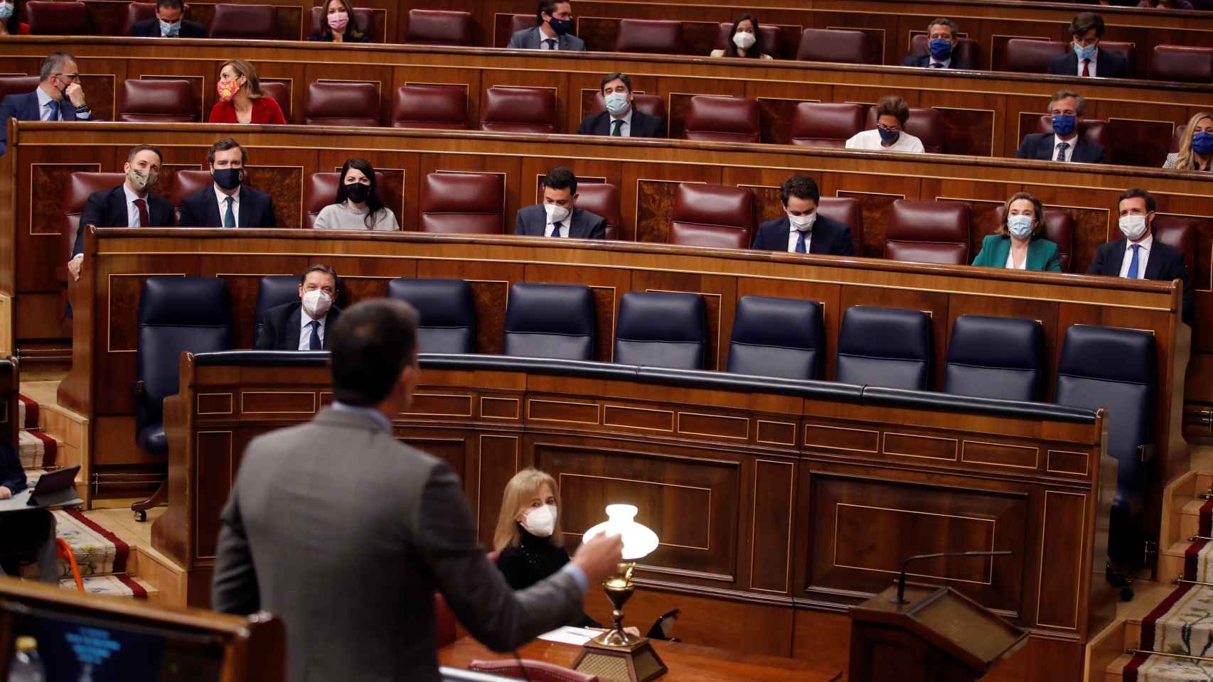 Pedro Sánchez responde a Pablo Casado en sesión de control al Gobierno en el Congreso.