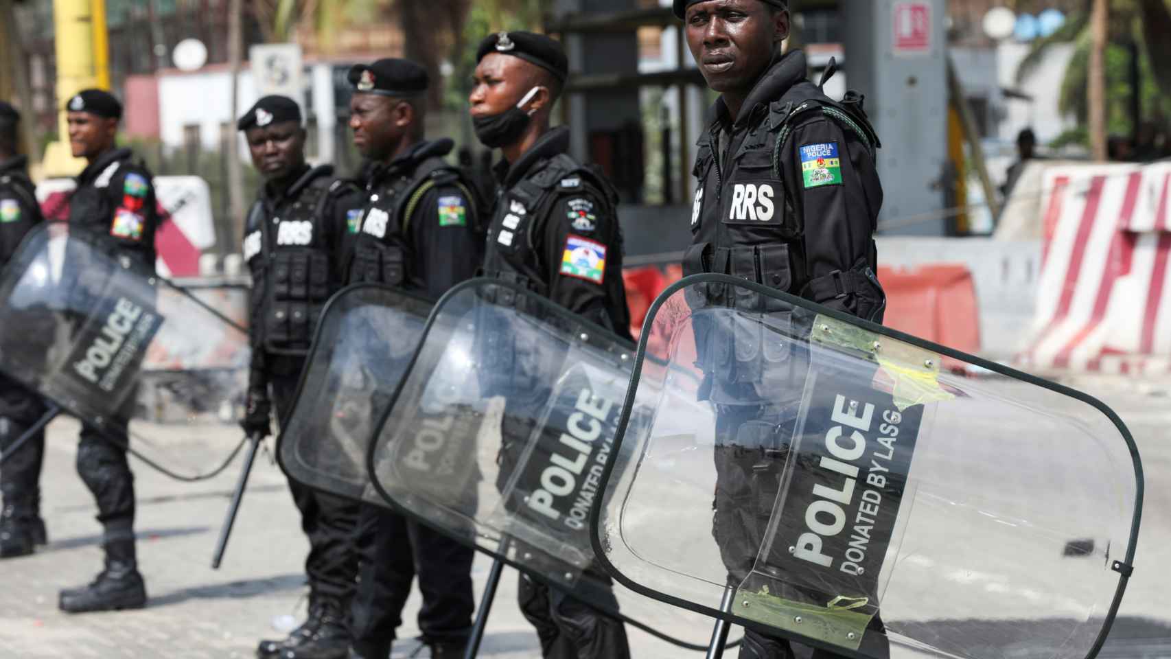 Despliegue de las  fuerzas de seguridad de Nigeria en Lagos el pasado 13 de febrero.