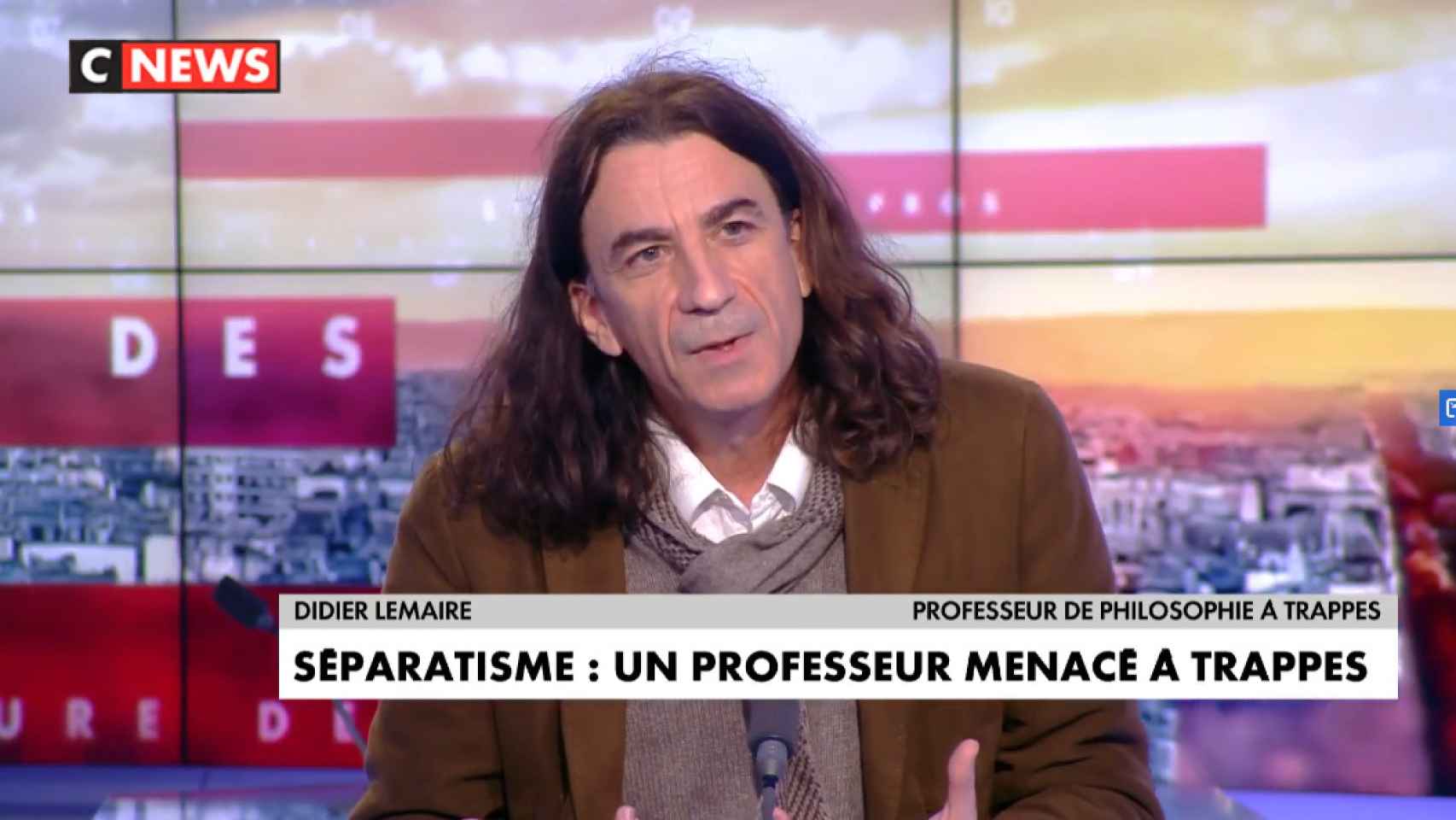 Didier Lemaire, en un fotograma de una entrevista a CNews.