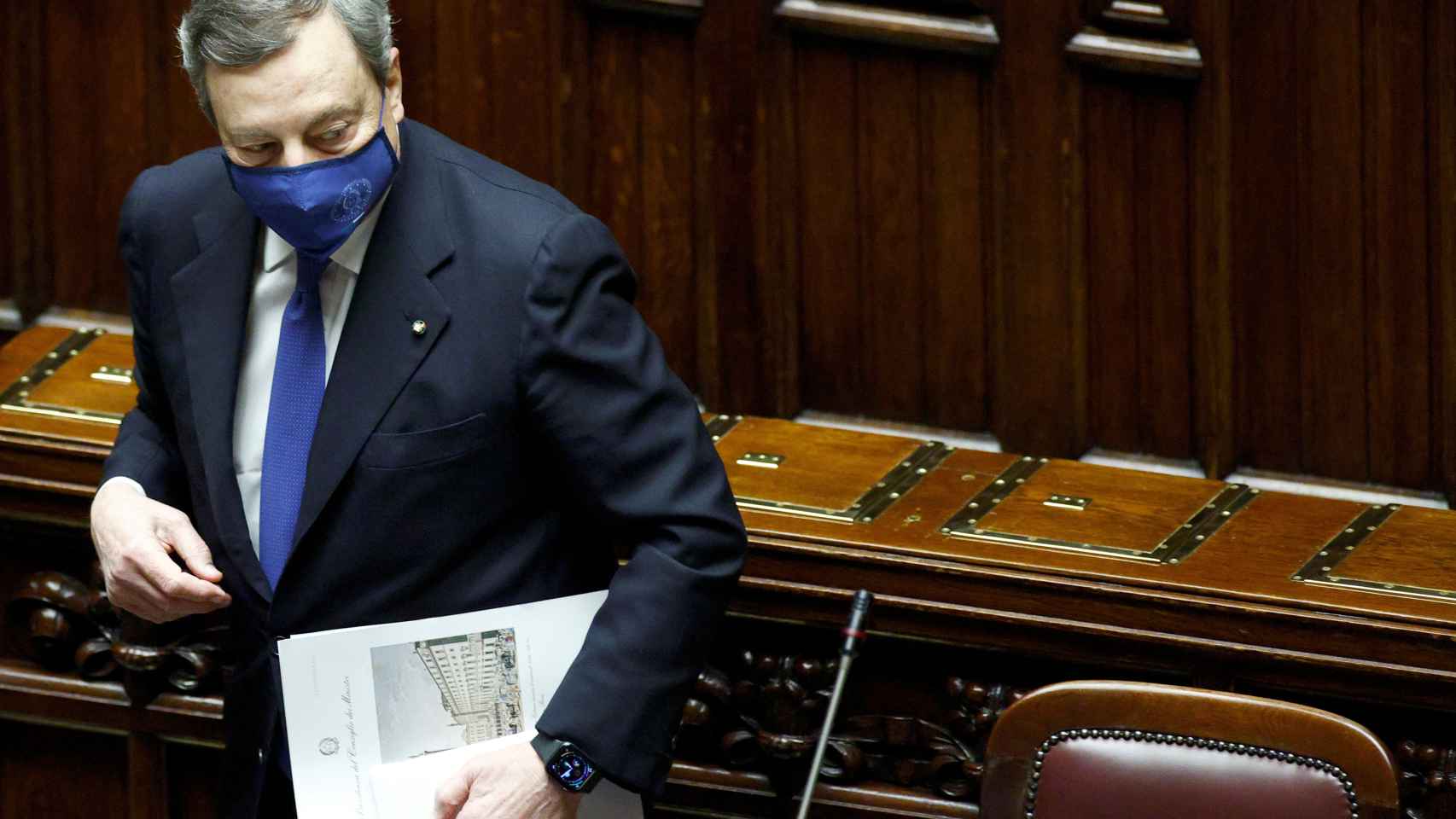 Mario Draghi, este jueves, en el Parlamento italiano.