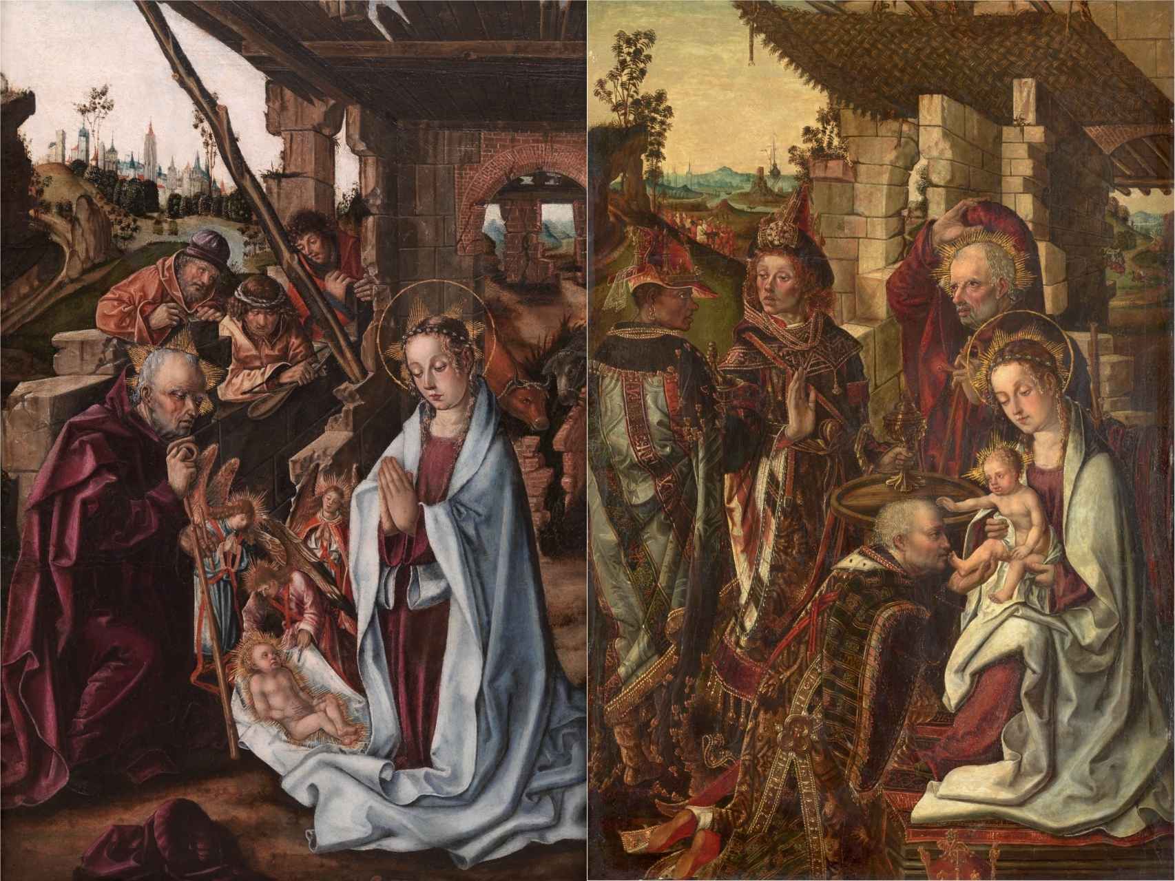 'La Natividad' y 'Adoración de los Reyes Magos', de Francisco y Rodrigo de Osona, dos cuadros entregados al Prado que eran propiedad de Gonzalo Rodríguez.