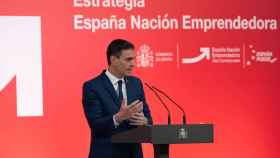 Pedro Sánchez, presidente del Gobierno, durante la presentación de la Estrategia España Nación Emprendedora.