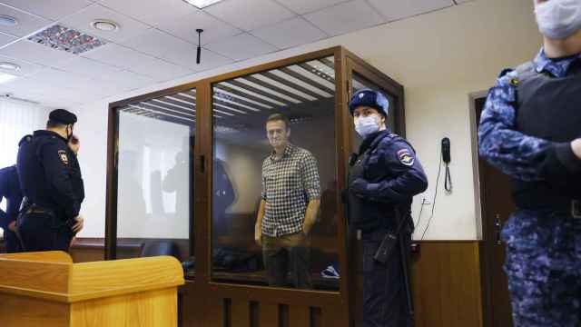 El opositor Navalny en una vista de apelación a su pena de prisión, esta semana.