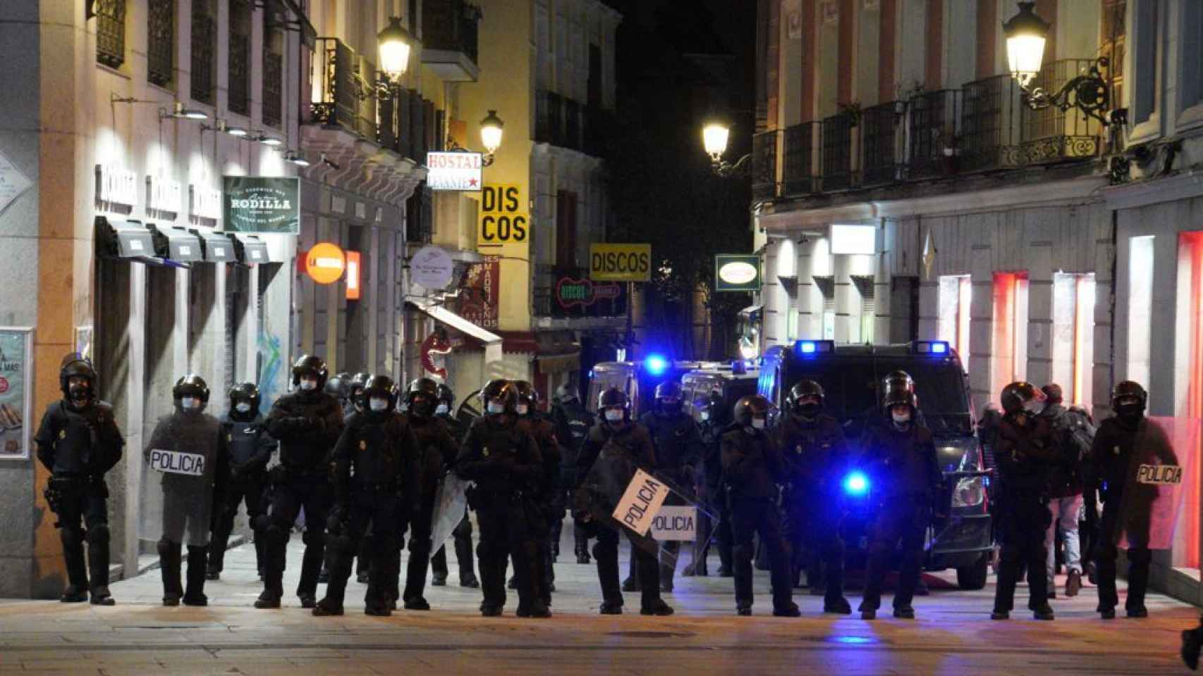 Parte del dispositivo policial desplegado en Madrid.