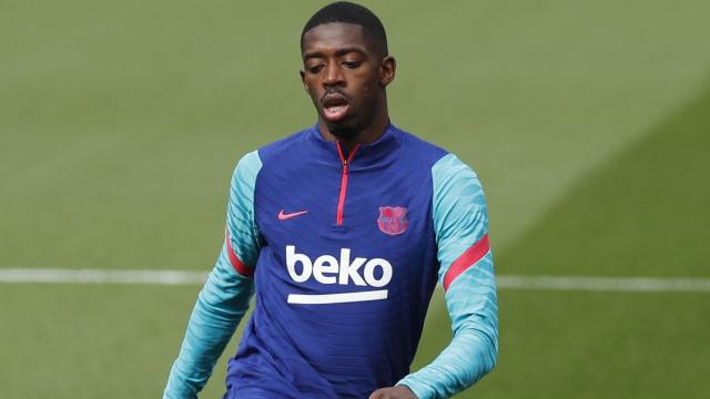 Ousmane Dembélé, en un calentamiento