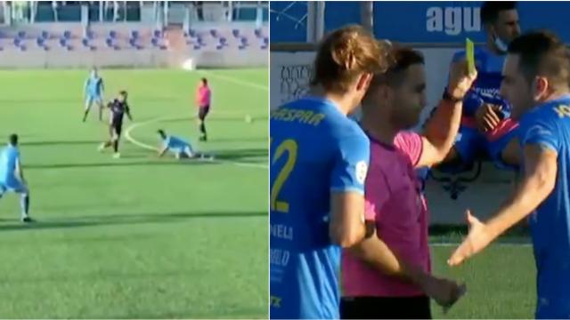 La jugada más surrealista que se recuerda: un árbitro zancadillea a un jugador y gol del rival