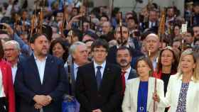 Carles Puigdemont, Oriol Junqueras y otros miembros del Gobierno autonómico catalán.