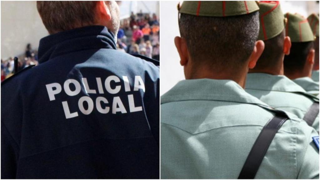 Un policía local y un legionario.