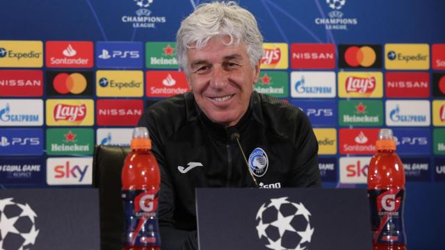 Gian Piero Gasperini, durante la rueda de prensa