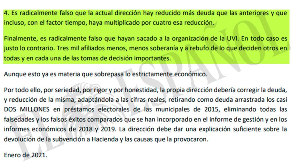 El excoordinador federal critica la coalición de Unidas Podemos.