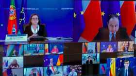 Captura de la videoconferencia de ministros de Asuntos Europeos celebrada este martes