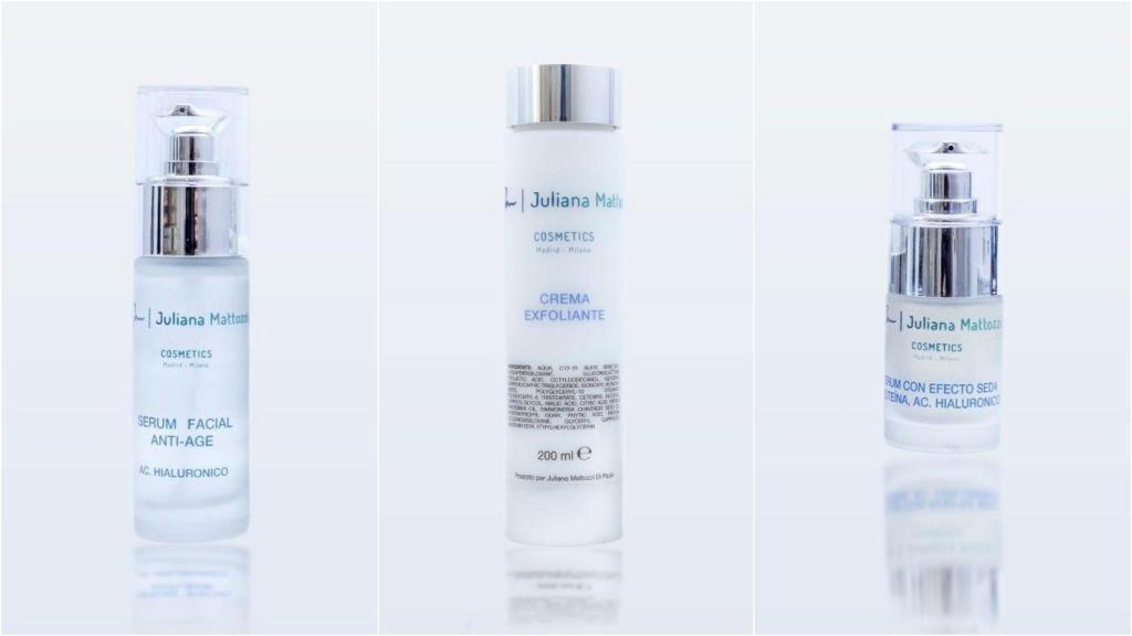 Serum facial anti-age, crema exfoliante y serum con efecto seda.