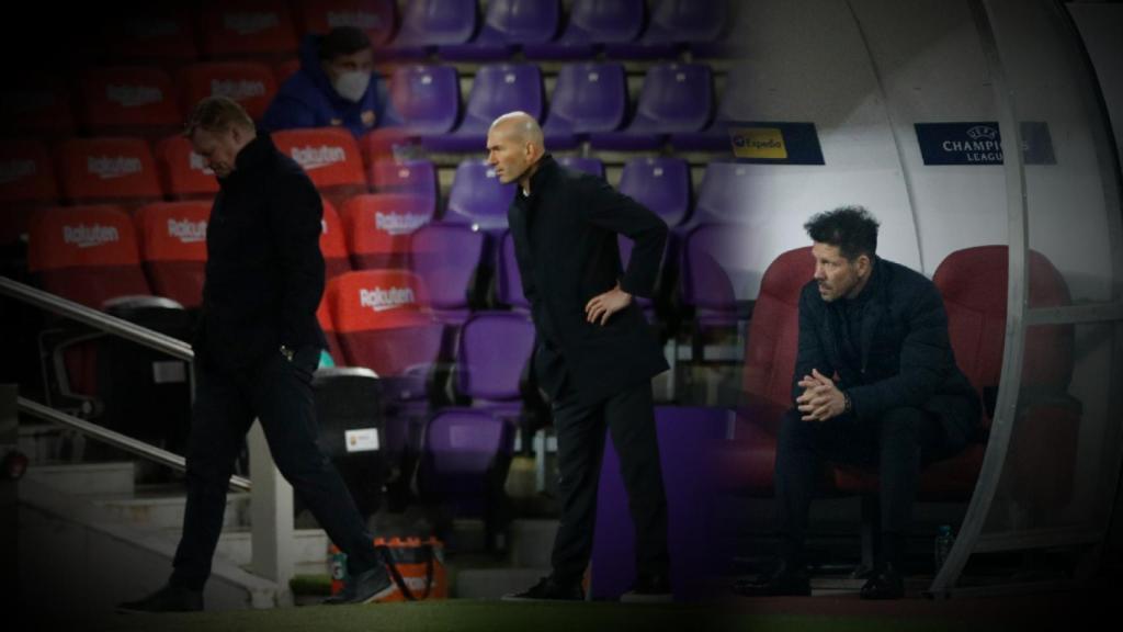 Ronald Koeman, Zinedine Zidane y Diego Pablo Simeone, en un fotomontaje