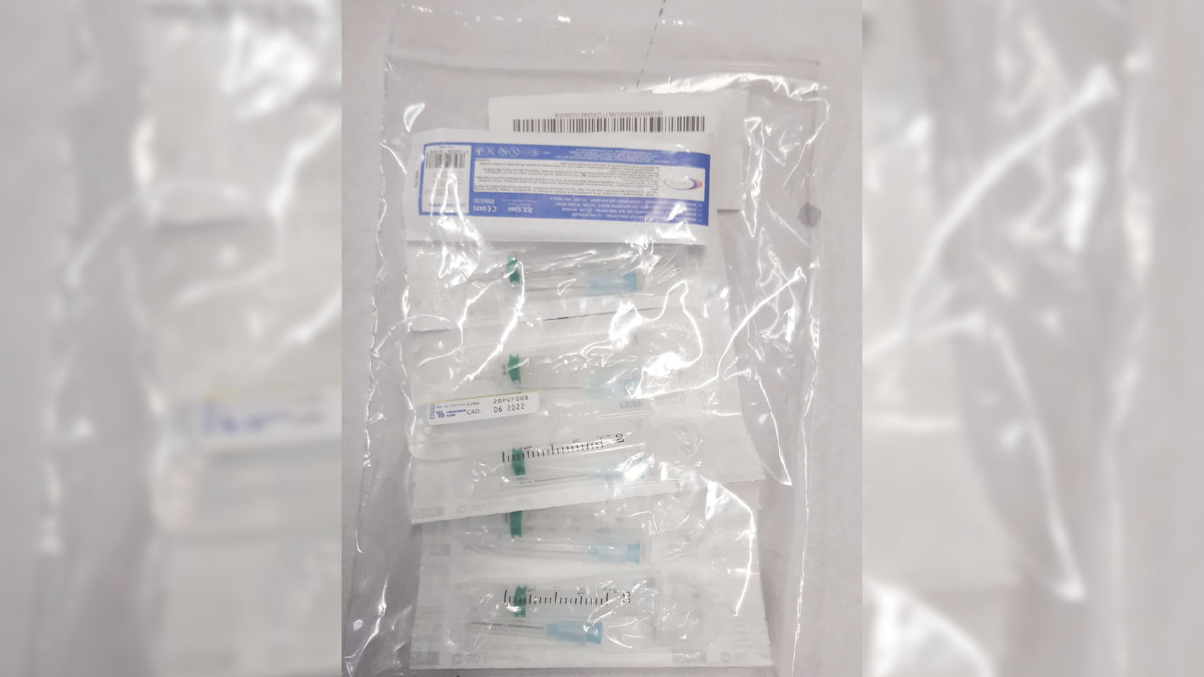 Imagen de uno de los kits que han enviado a las enfermeras de la capital para inocular contra la Covid-19.