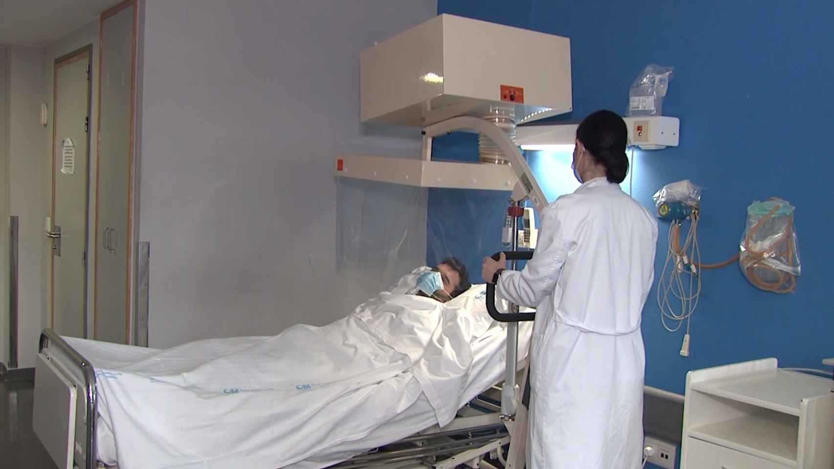 El Aerobox en uso en el Hospital Universitario La Paz de Madrid.