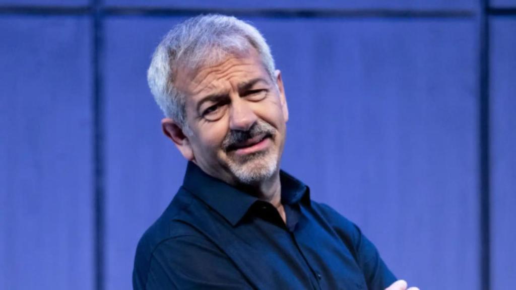 Carlos Sobera en la presentación de su obra de teatro 'Asesinos todos'.