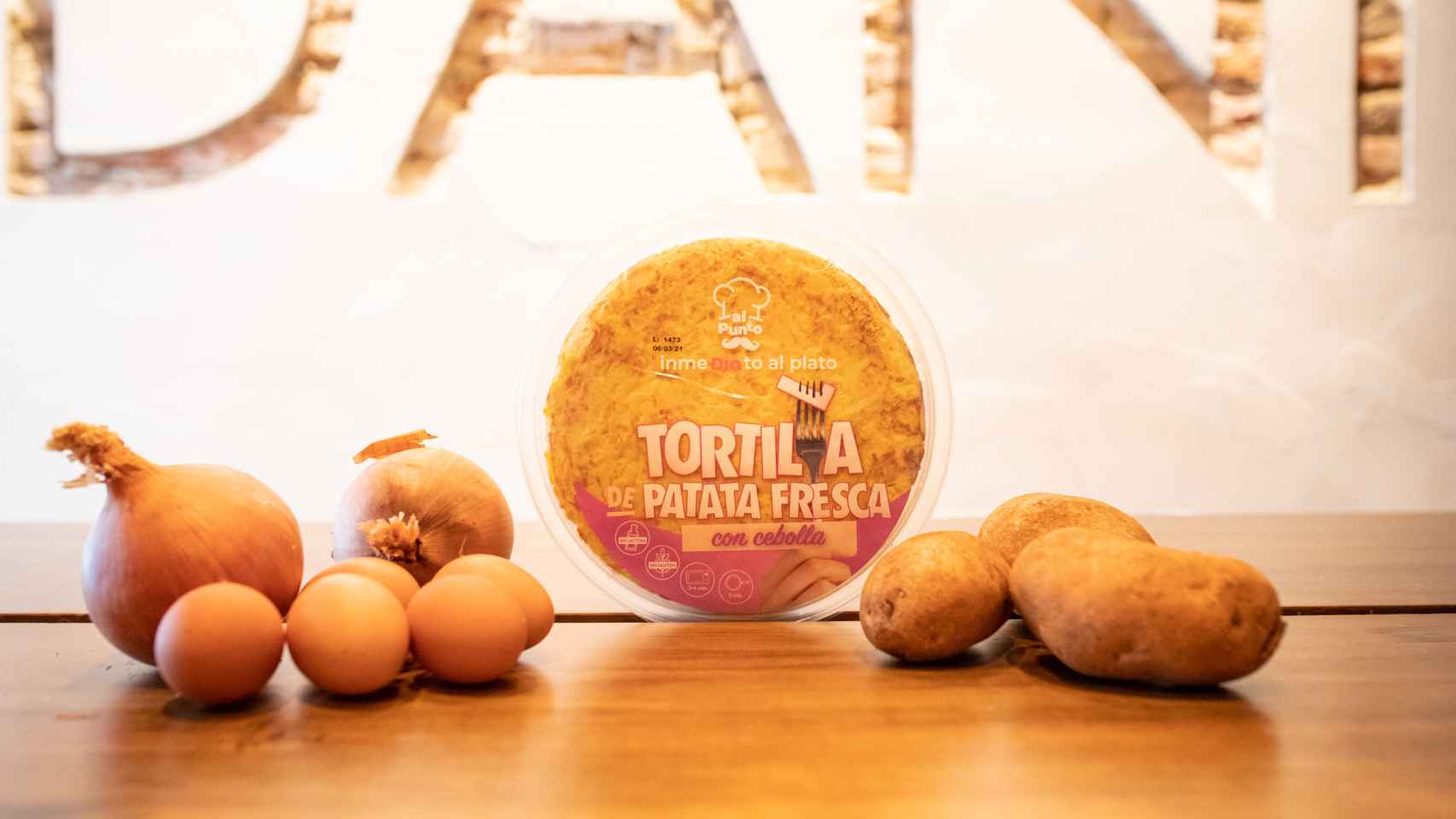 La tortilla de patata con cebolla de Dia Al Punto, la gama de precocinados del supermercado.