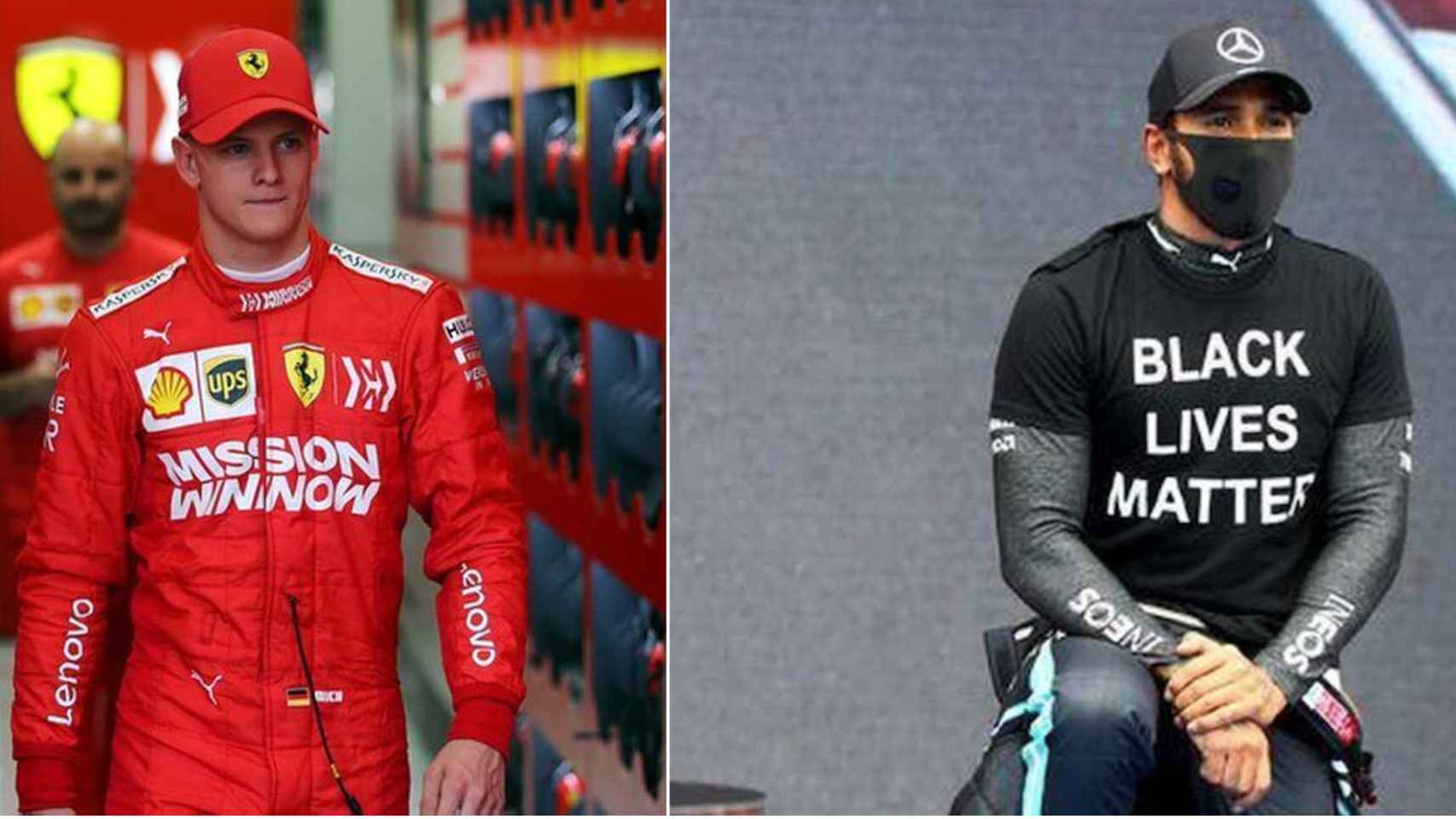 Mick Schumacher y Lewis Hamilton