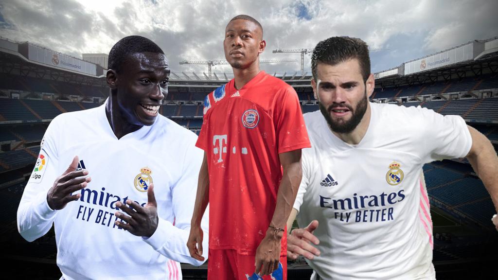 Ferland Mendy, David Alaba y Nacho Fernández, en un fotomontaje