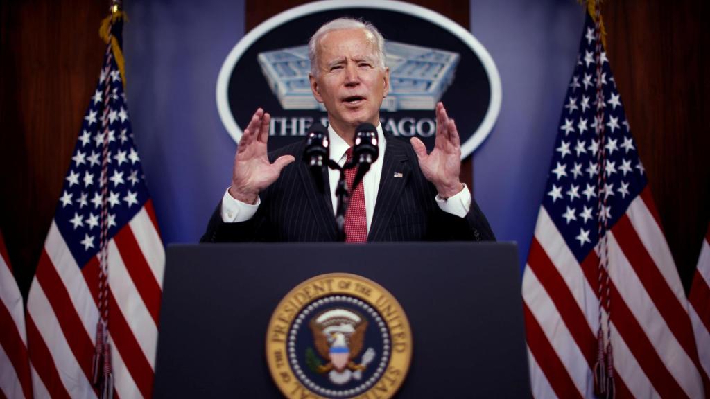 El presidente de Estados Unidos, Joe Biden, en el Pentágono.