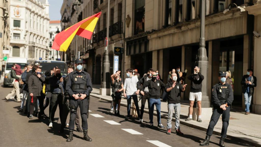 Un momento de la protesta.