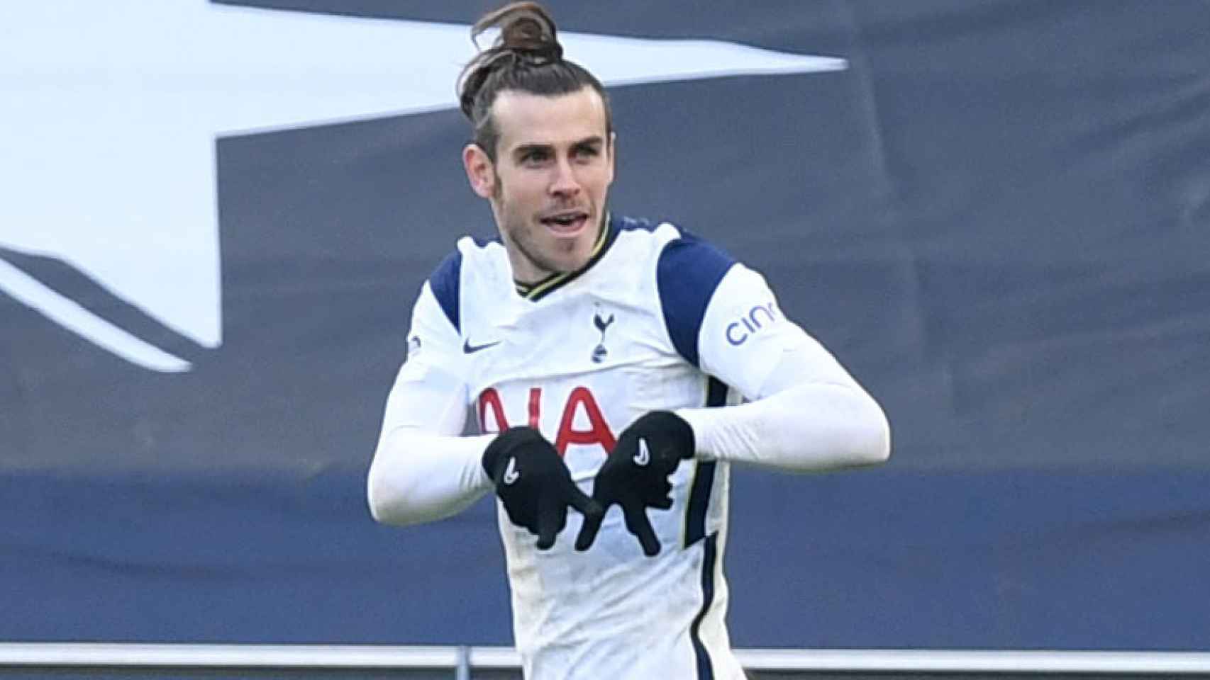 Gareth Bale celebra un gol con el Tottenham en la temporada 2020/2021
