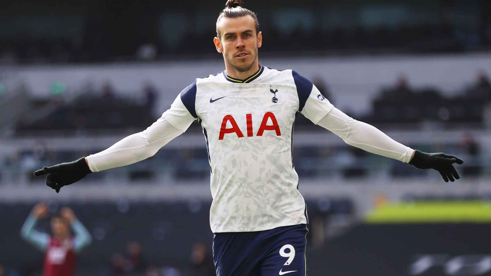 Gareth Bale celebra un gol con el Tottenham en la temporada 2020/2021