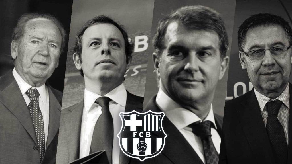 José Luis Núñez, Sandro Rosell, Joan Laporta y Josep Maria Bartomeu