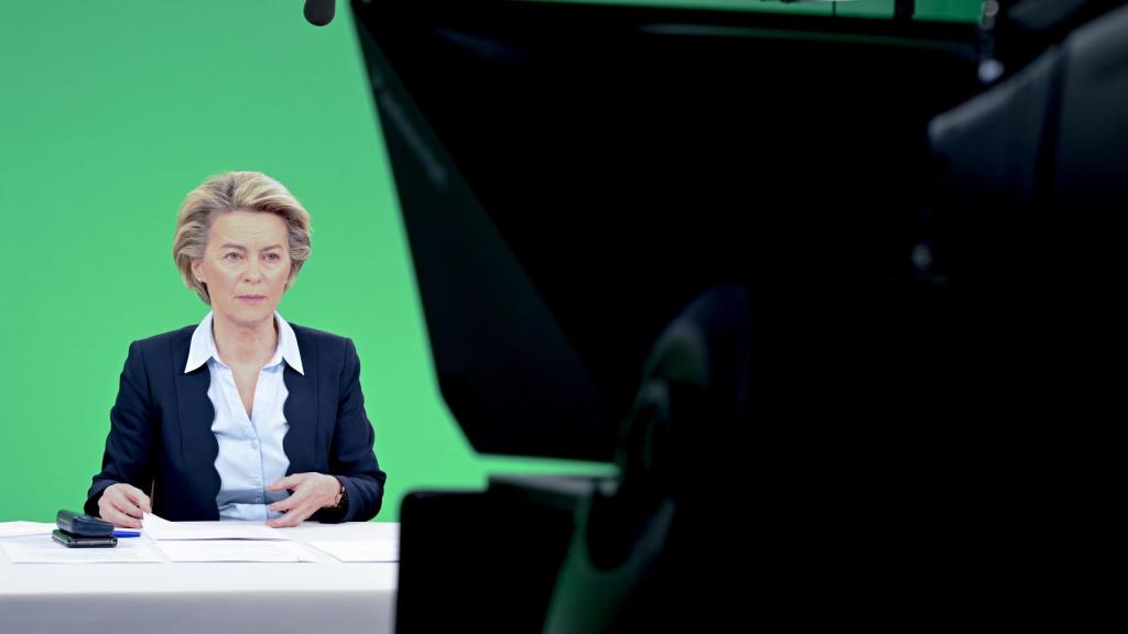 La presidenta de la Comisión, Ursula von der Leyen, durante la videocumbre del pasado lunes.