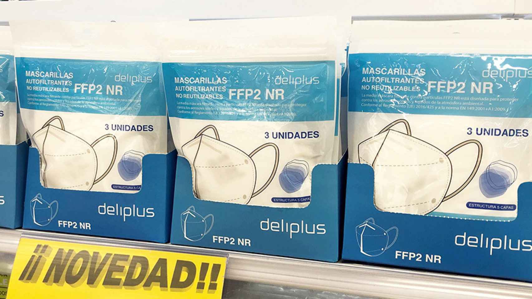 Las mascarillas FFP2 de Deliplus que ha empezado a vender Mercadona.