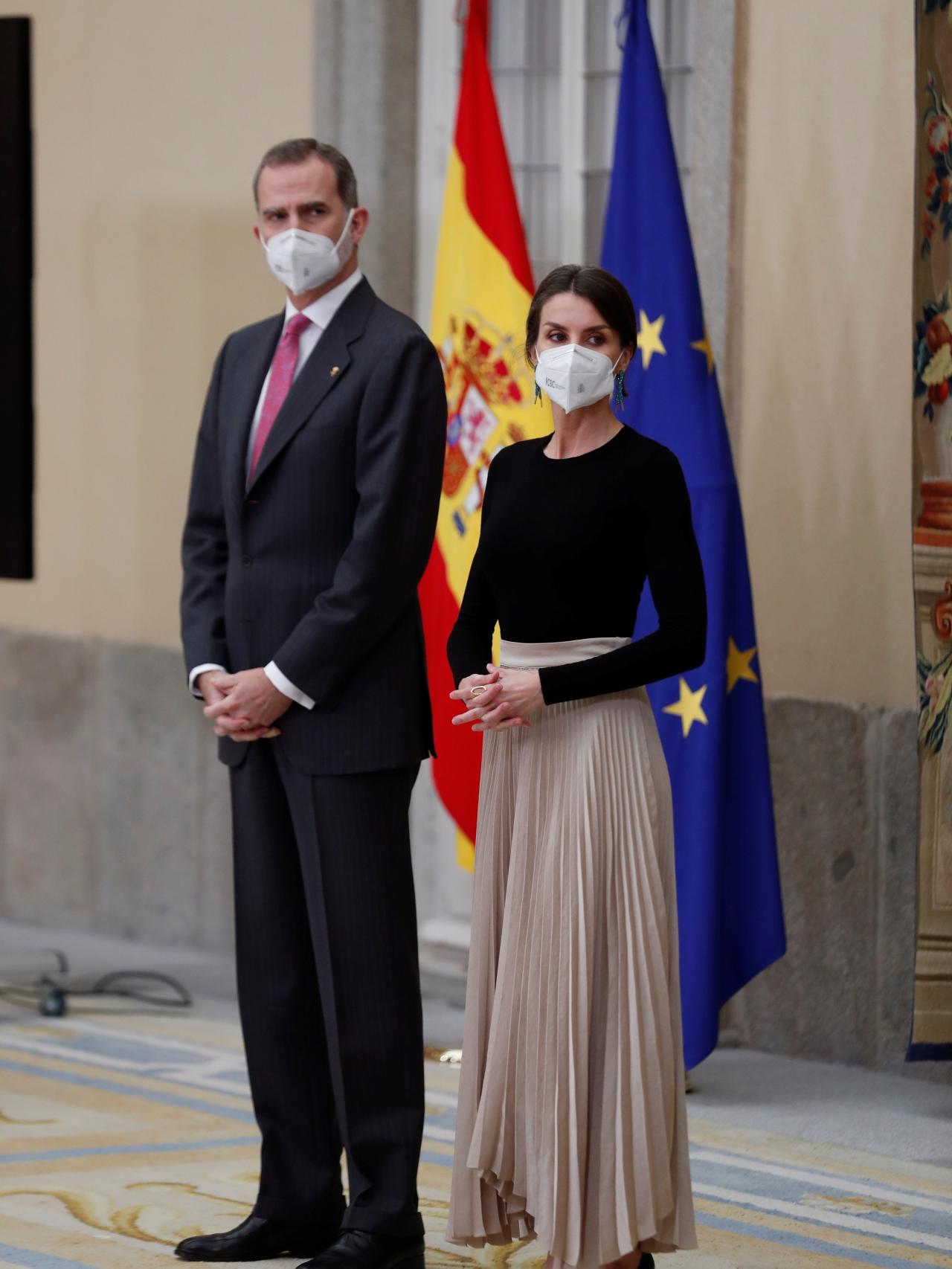 Felipe VI y Letizia en el Palacio del Pardo en Madrid.