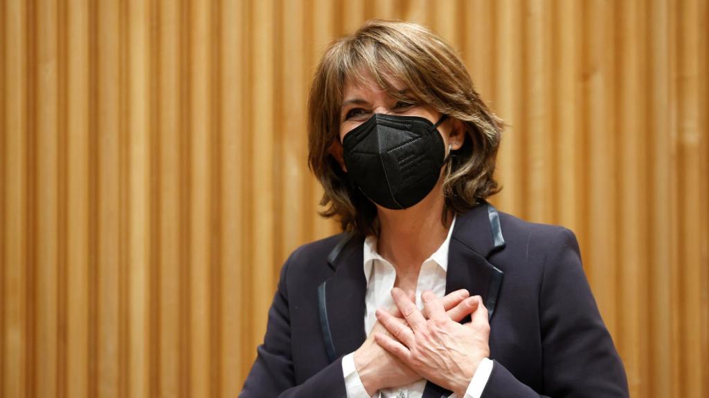 La fiscal general del Estado, Dolores Delgado, durante su comparecencia en el Congreso.