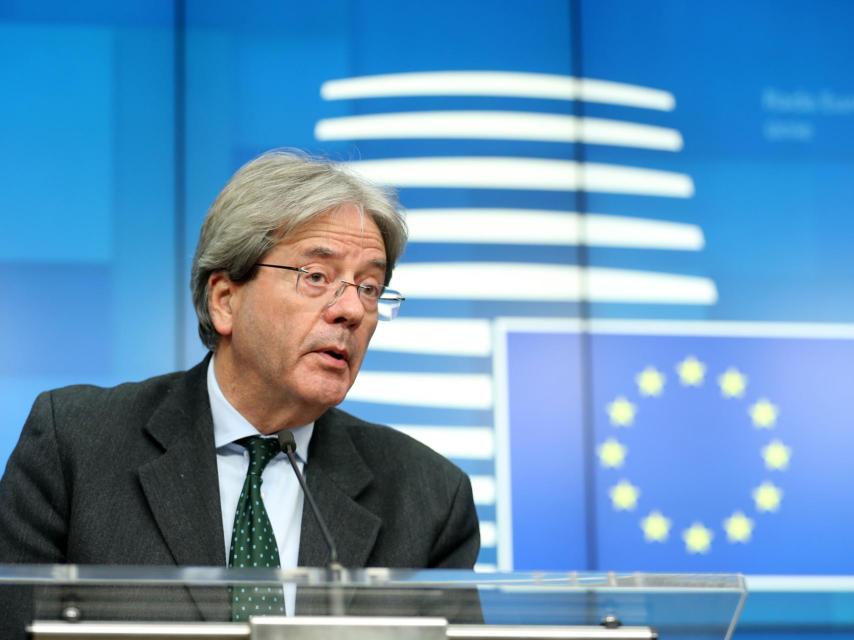 El comisario de Asuntos Económicos, Paolo Gentiloni, durante la última reunión del Eurogrupo