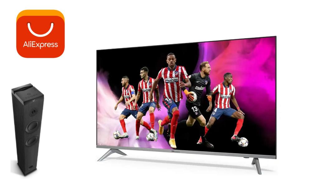 AliExpress ofrece un televisor de 43 pulgadas y una torre de sonido por 2 euros.