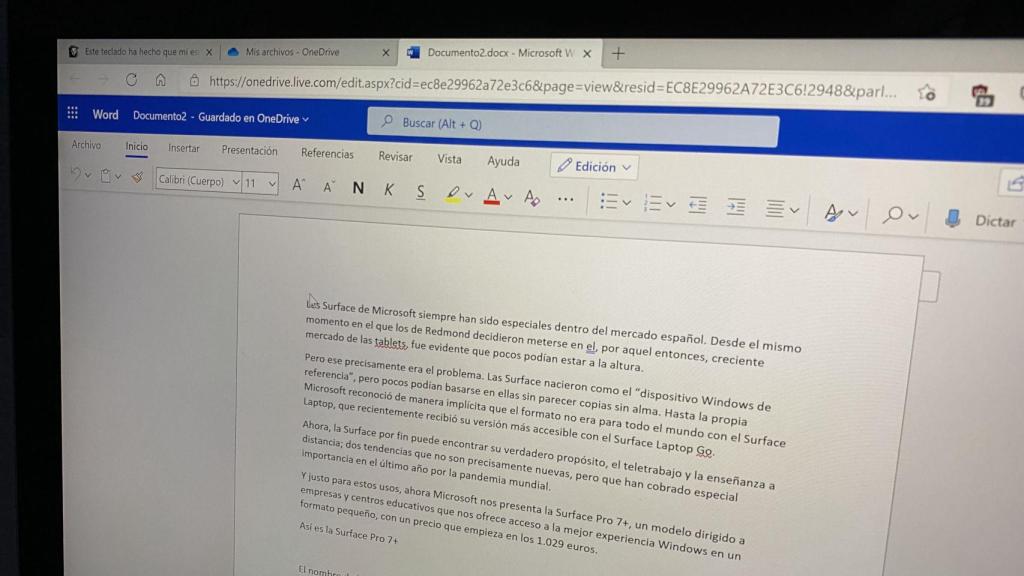 La vista nos agradecerá la nitidez de la pantalla de la Surface Pro 7+