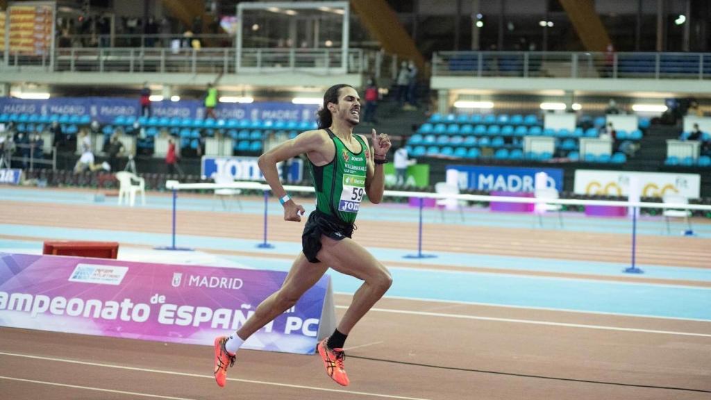 Mohamed Katir, en el Campeonato de España de Pista Cubierta en Gallur